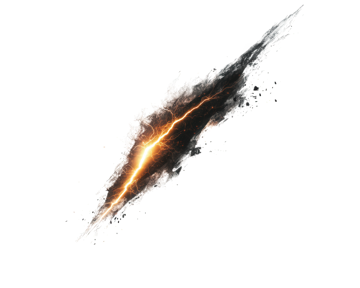 A lightning bolt is flying through the air png