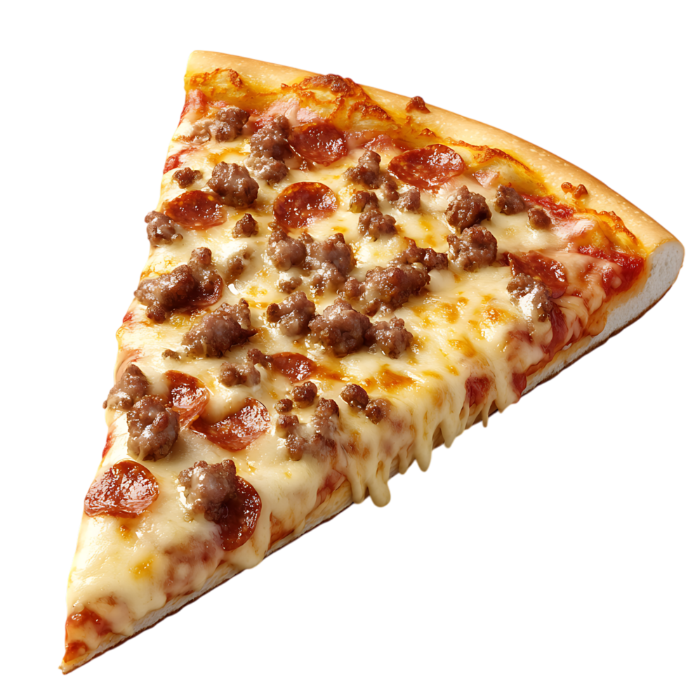 Pack Pizza Slice with Sausage and Cheese on Transparent Background for Pizzeria Logos png