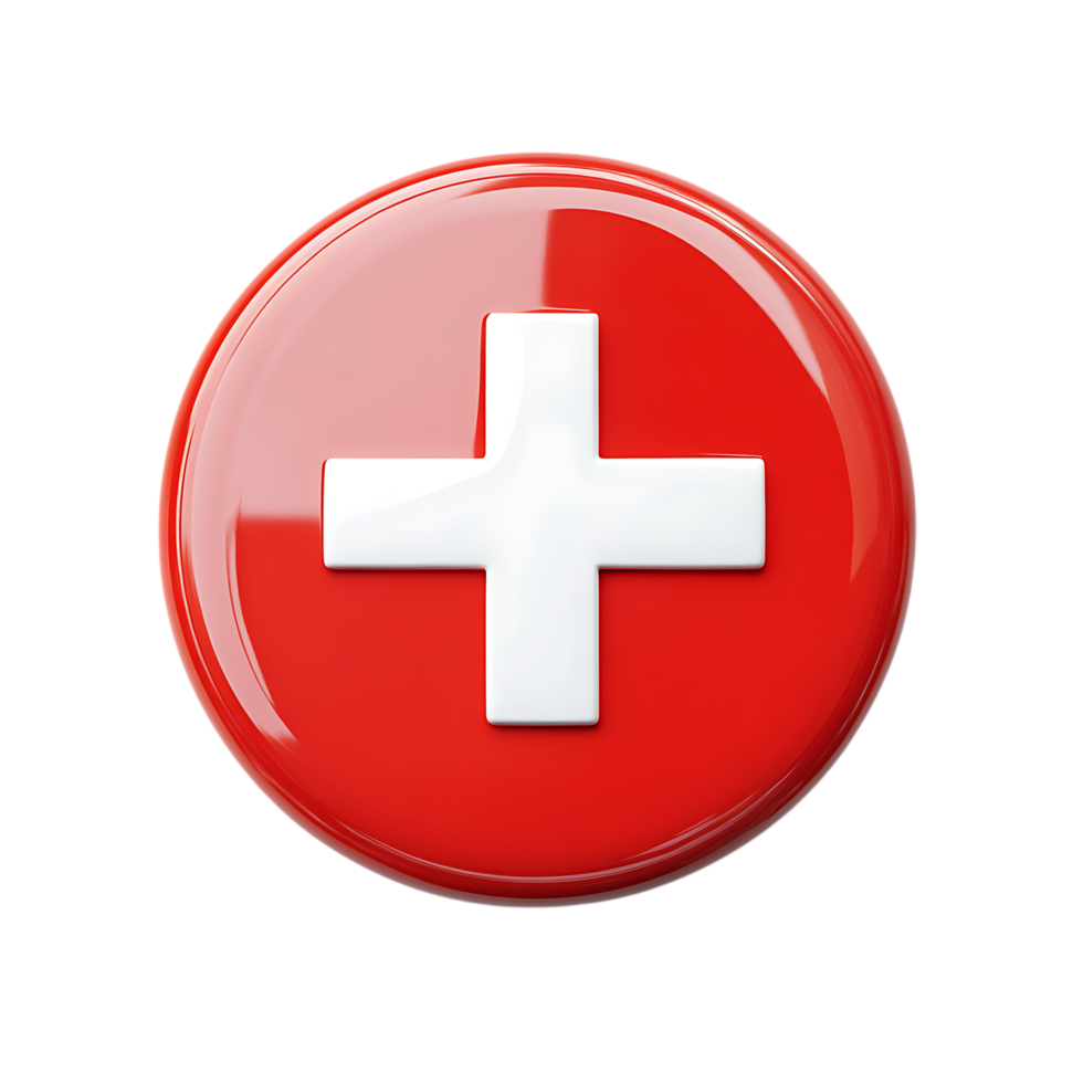 Pack Red Medical Icon with White Cross on Transparent Background for Medical Infographics png