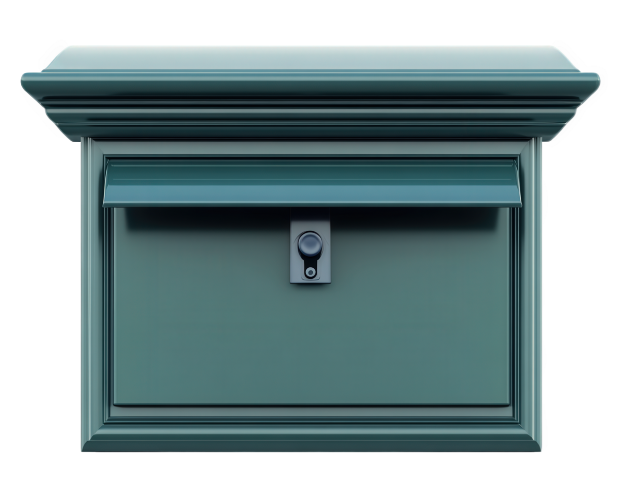 A green mailbox with a key on the top png