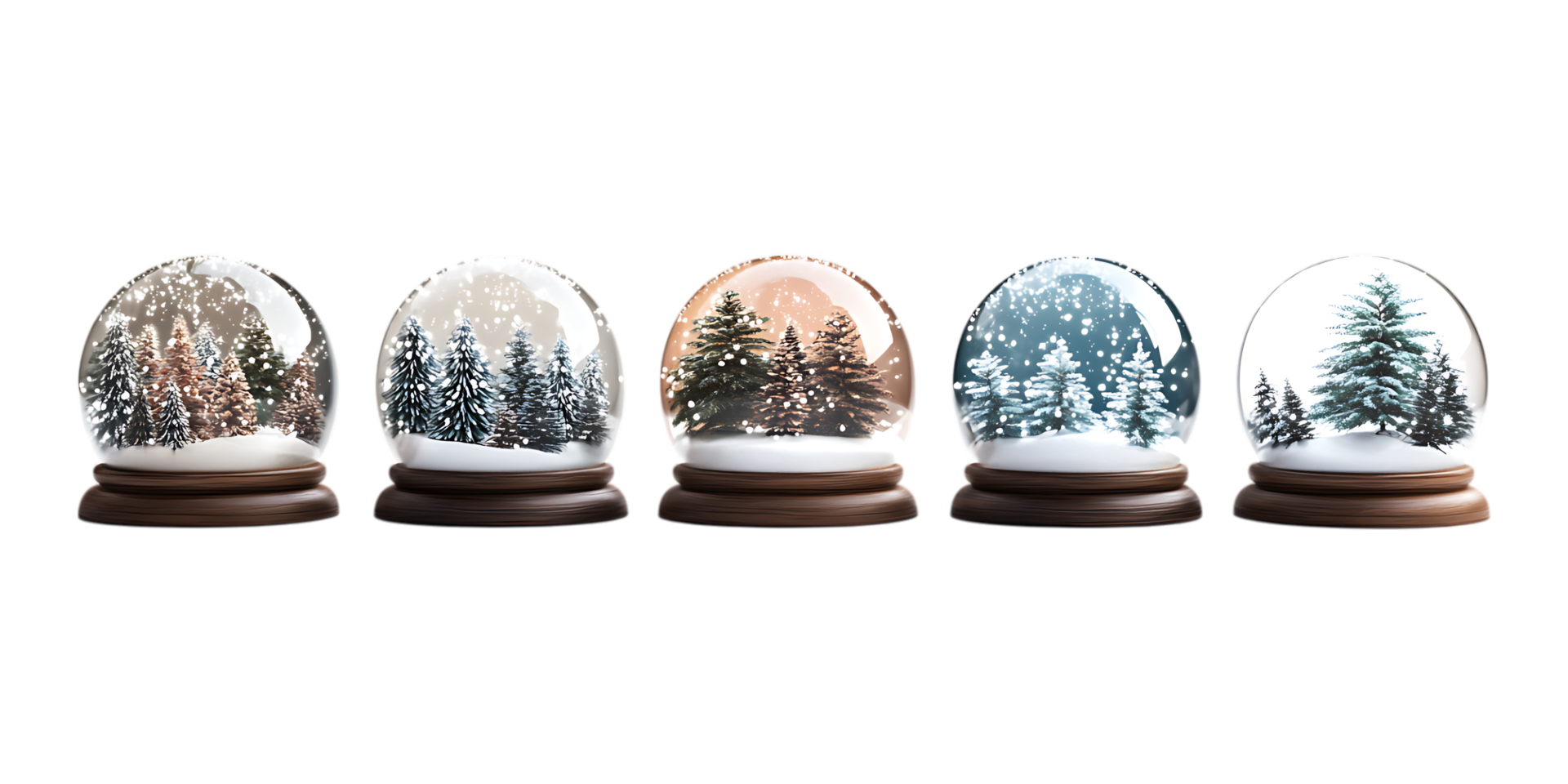 Elegant Snow Globes for Christmas Branding and Decor png