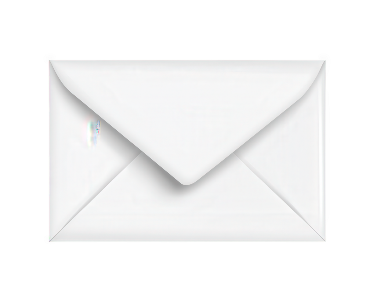 An open white envelope on a black background png