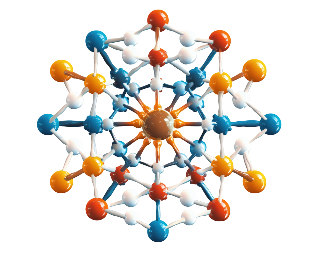 A 3d rendering of a molecule png
