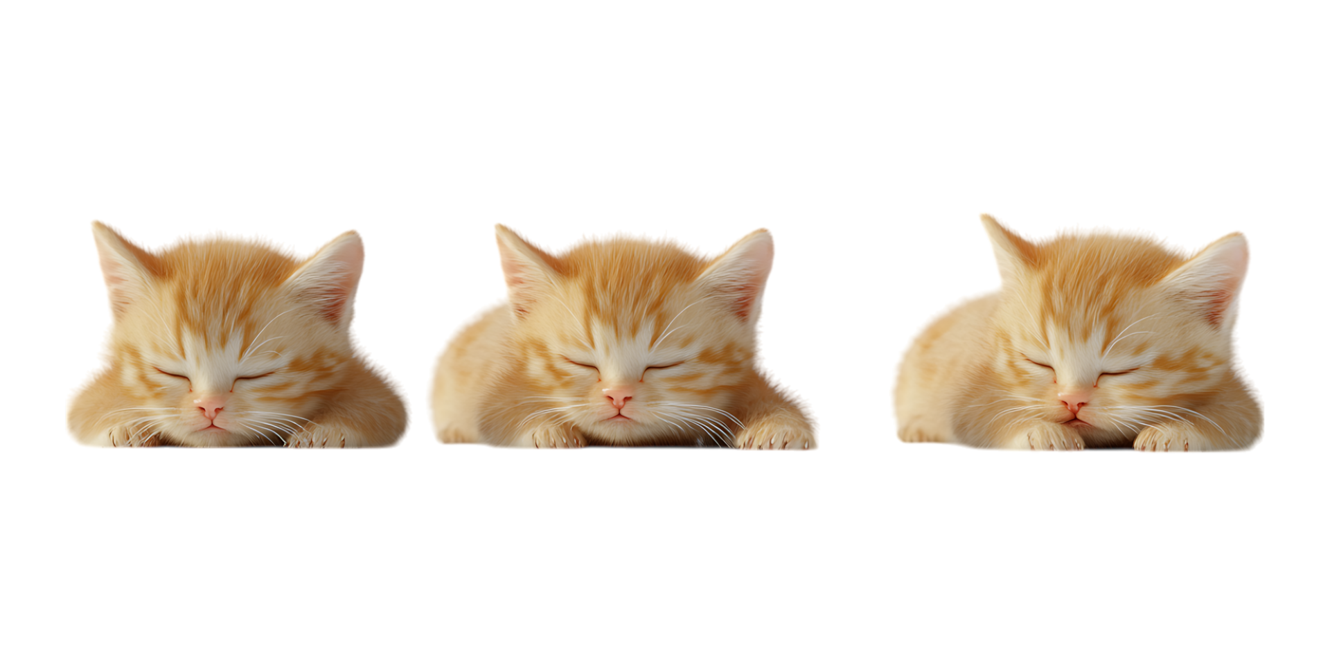 Pack of 3D Baby Cats in Various Styles on Transparent Background for Cute and Pet-Themed Designs png