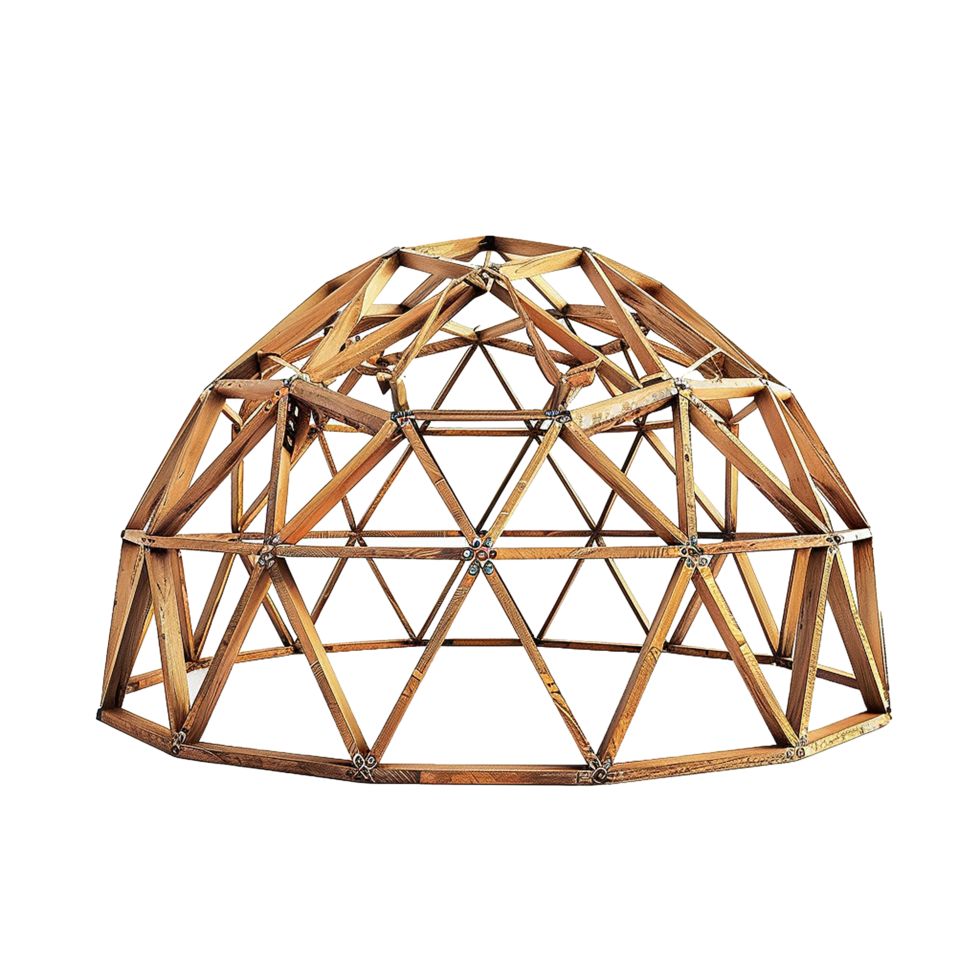 Wooden Geodesic Dome Structure Framework Architectural Model Kit png