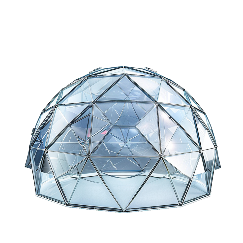 Futuristic Glass Dome Structure Architectural Design Rendering png
