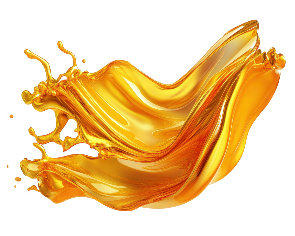 Oil splash 3d render on black background png