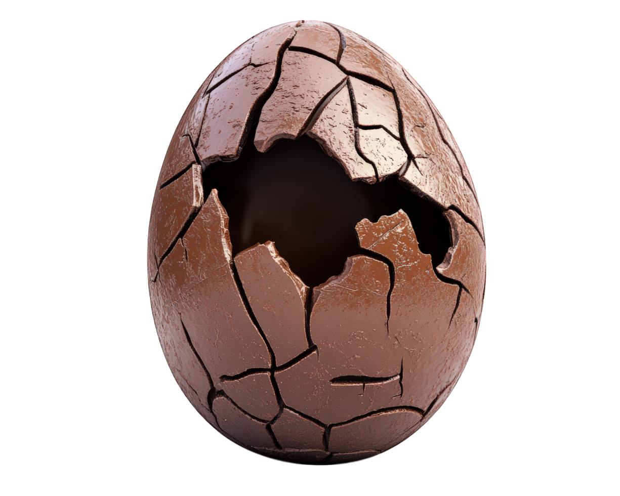 A cracked egg with a hole in it png