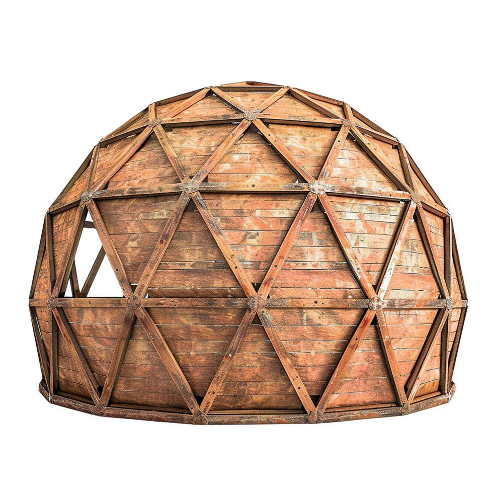 Wooden geodesic dome structure outdoor architecture building design png