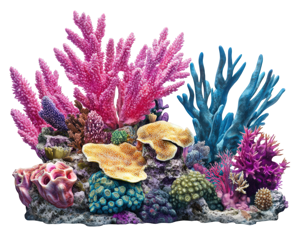 A coral reef with colorful corals and other marine life png