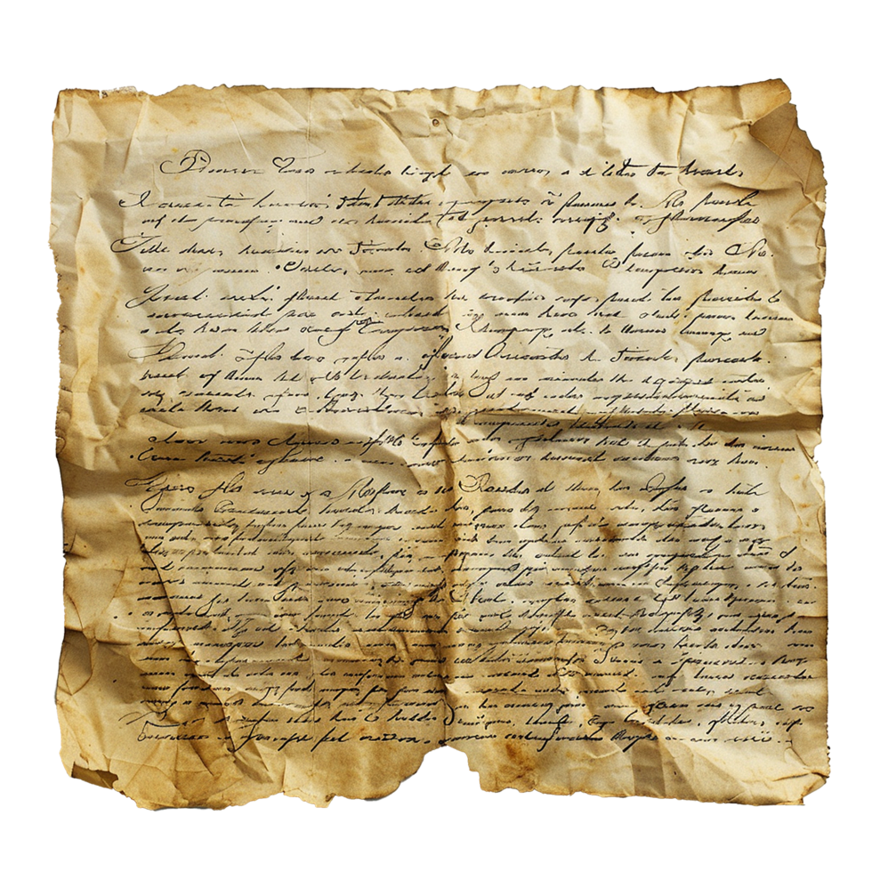 Antique Handwritten Letter A Historical Document on Aged Paper png