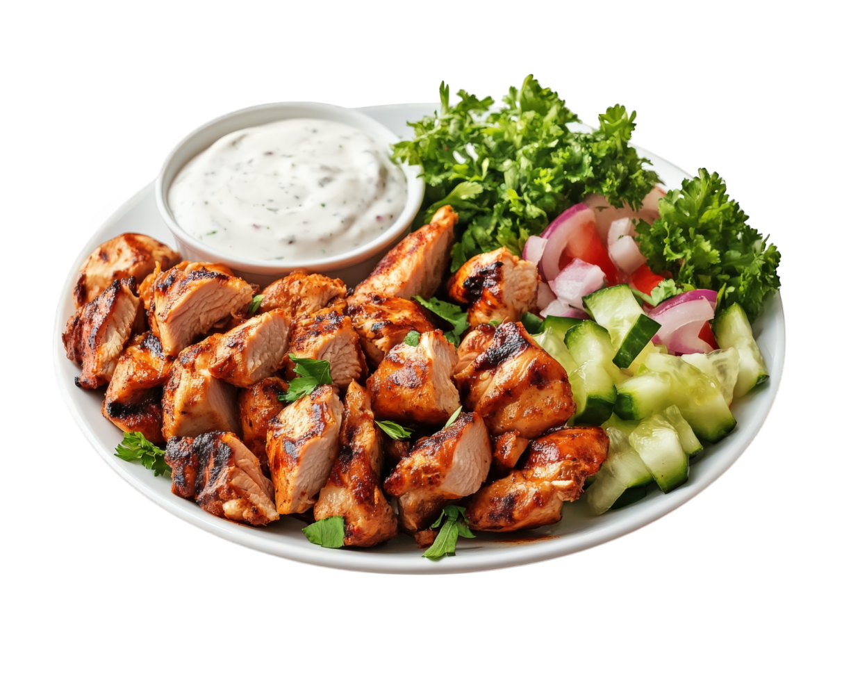 Chicken shawarma with cucumber salad png