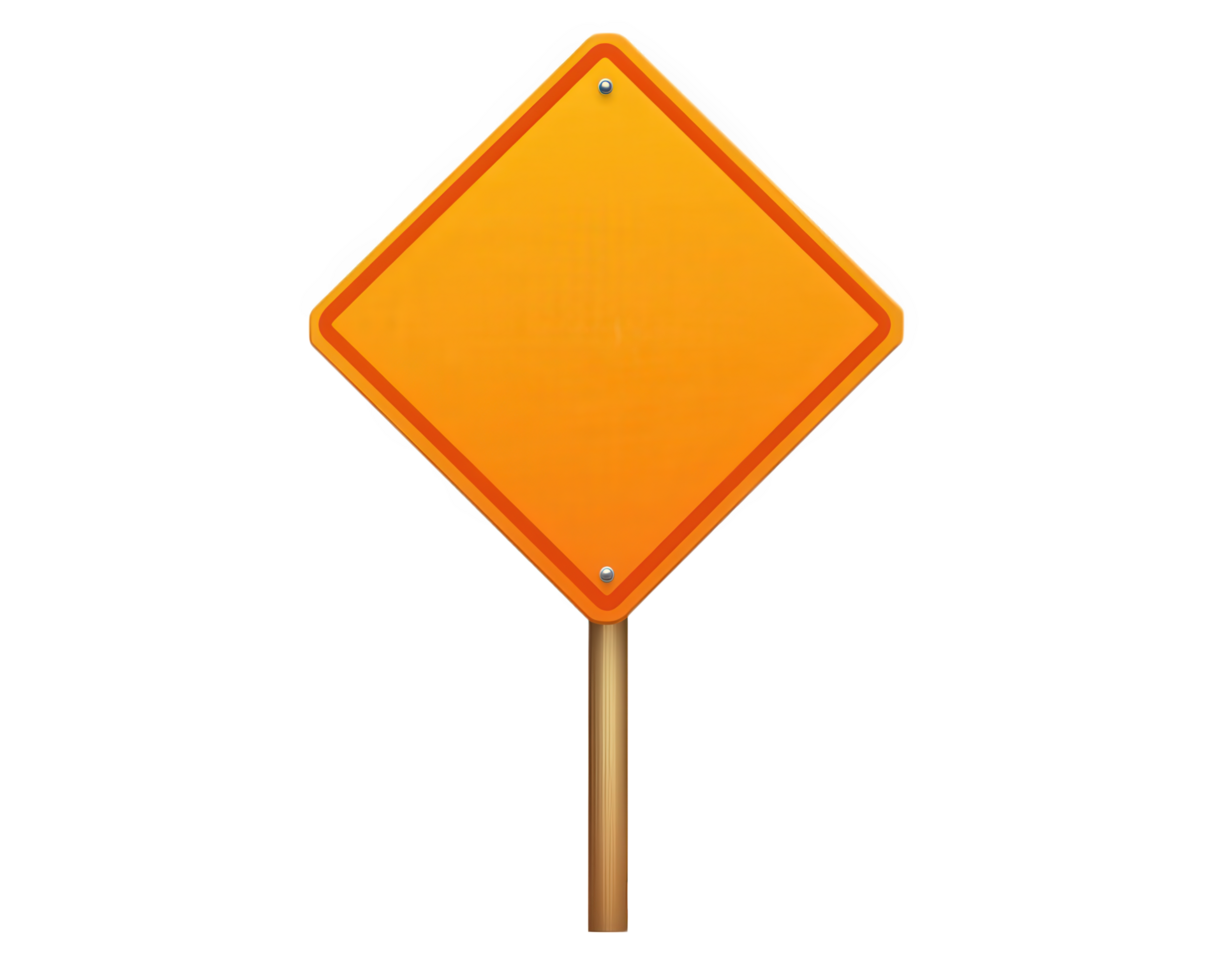 A traffic sign on a wooden stick png