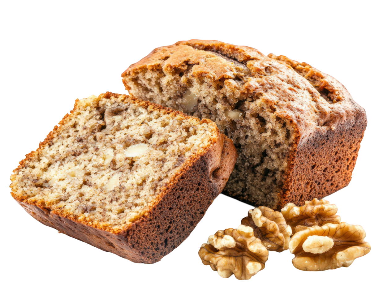 Banana bread with walnuts png