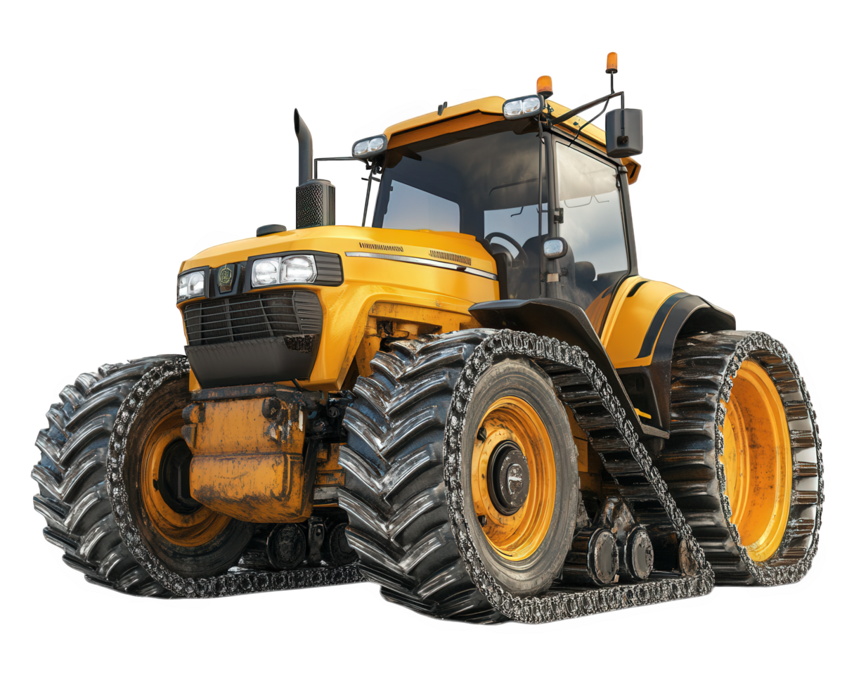 A tractor with large tires and tracks png
