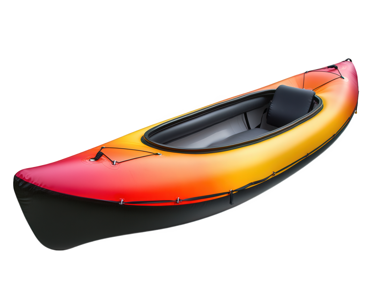 An inflatable kayak on a black background png