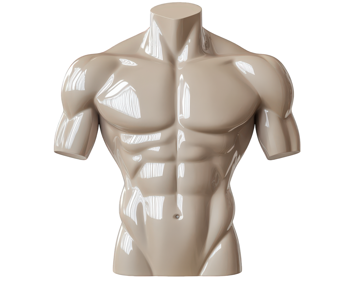 A male torso on a black background png