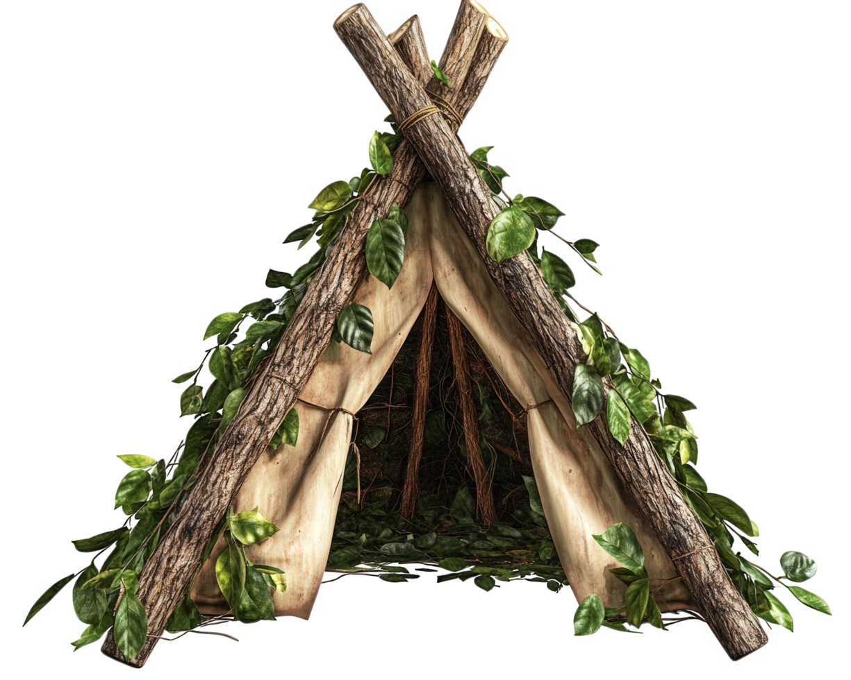 A teepee with plants growing on it png