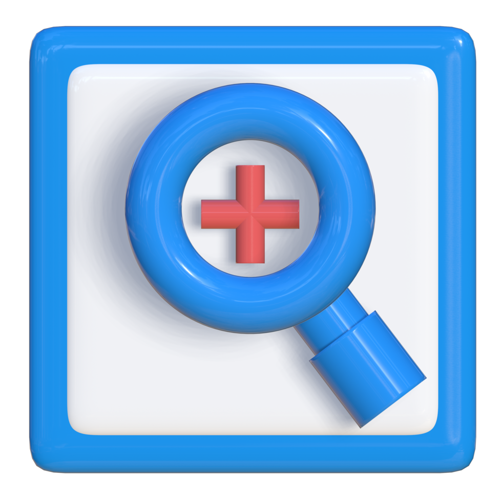 Simple 3d icon of zoom in. Suitable for presentation media, template design, brochures, promotional media and advertisements. png