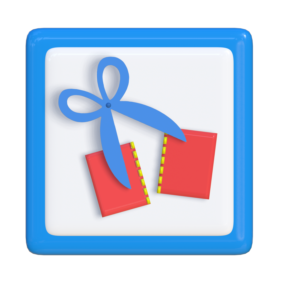 Simple 3d icon of cutting object. Suitable for presentation media, template design, brochures, promotional media and advertisements. png