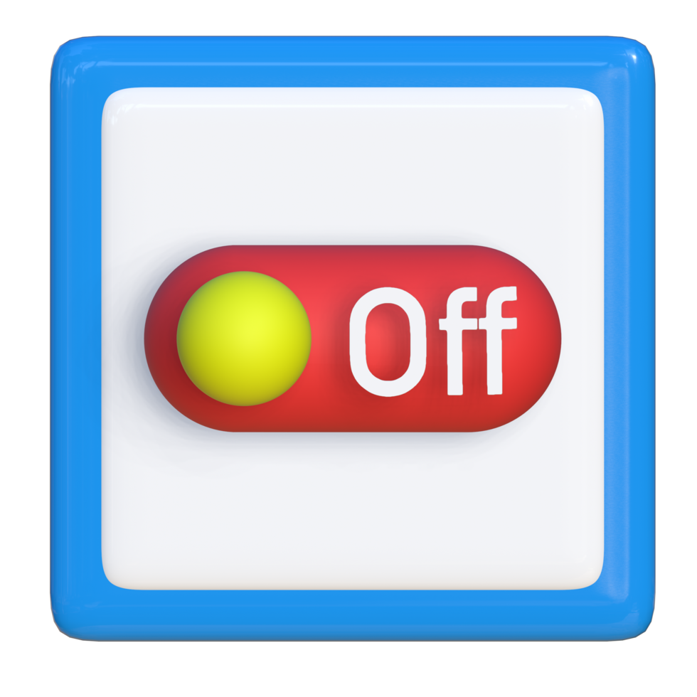 Simple 3d icon of switch off button. Suitable for presentation media, template design, brochure, promotional media and advertisement png