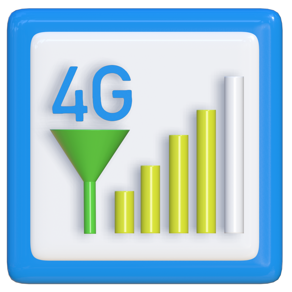 Simple 3d icon of 4G network. Suitable for presentation media, design template, brochure, promotion media and advertisement. png