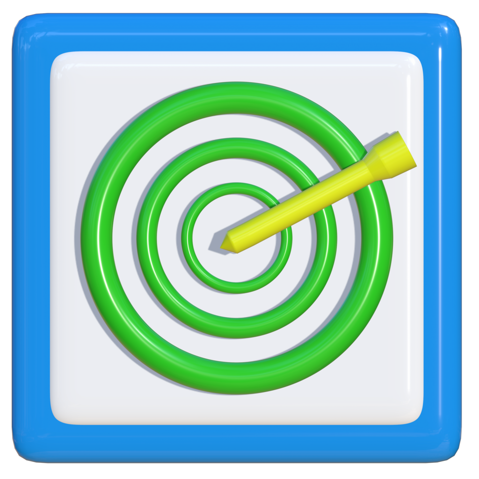 Simple 3d icon of dart circle. Suitable for presentation media, template design, brochure, promotional media and advertisement png