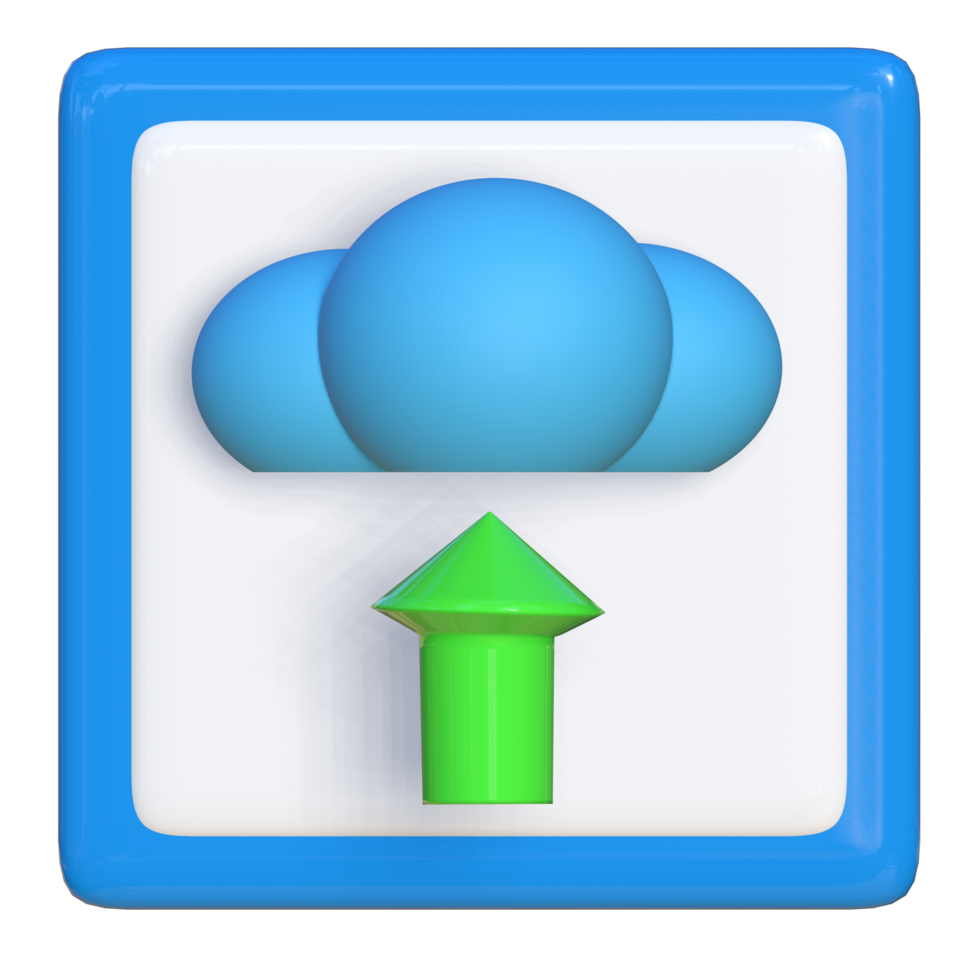 Simple 3d icon of cloud storage. Suitable for presentation media, template design, brochures, promotional media and advertisements. png