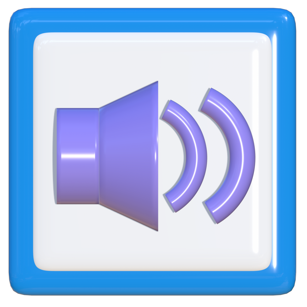 Simple 3d icon of a loudspeaker. Suitable for presentation media, design templates, brochures, promotional media and advertising. png
