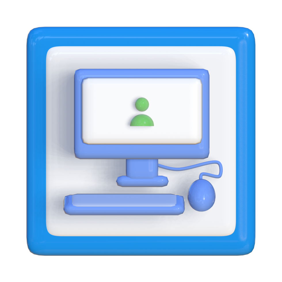Simple 3d icon of personal computer. Suitable for presentation media, template design, brochures, promotional media and advertisements png
