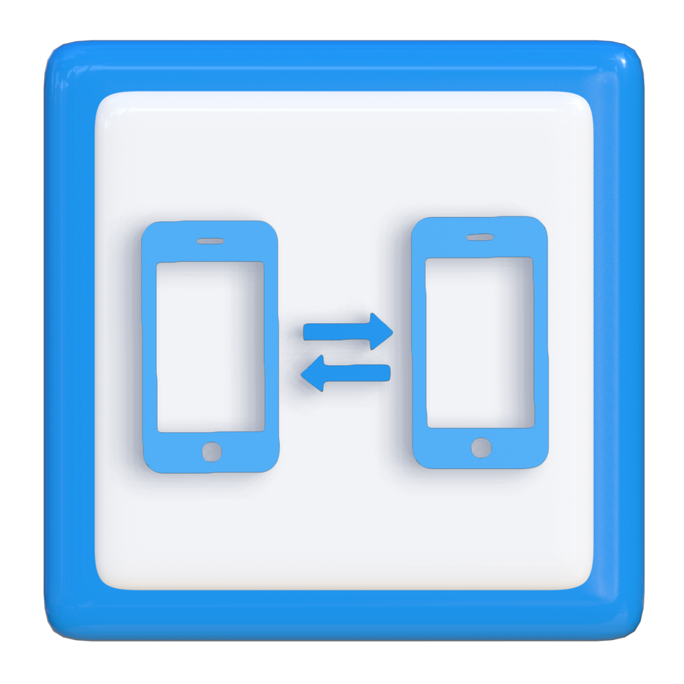 Simple 3d icon of mobile data transfer. Suitable for presentation media, design templates, brochures, promotional media and advertisements. png