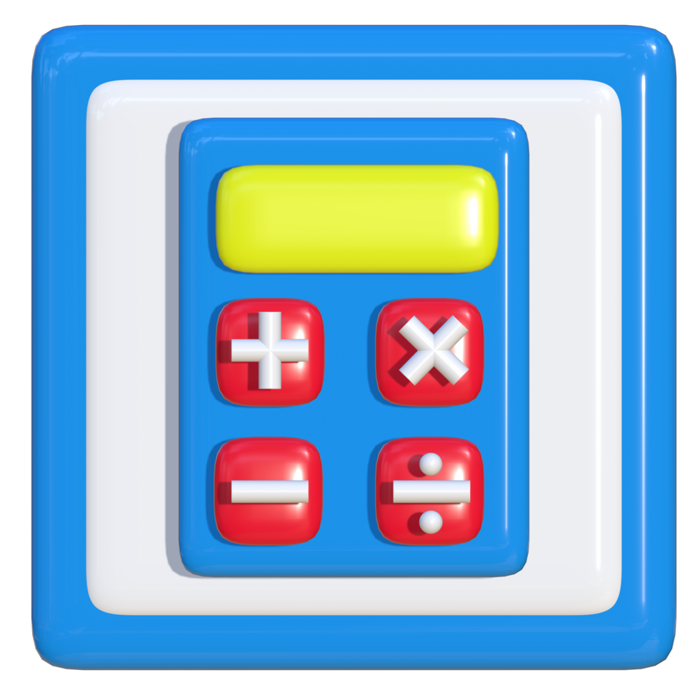 Simple 3d icon of calculator. Suitable for presentation media, template design, brochures, promotional media and advertisements. png