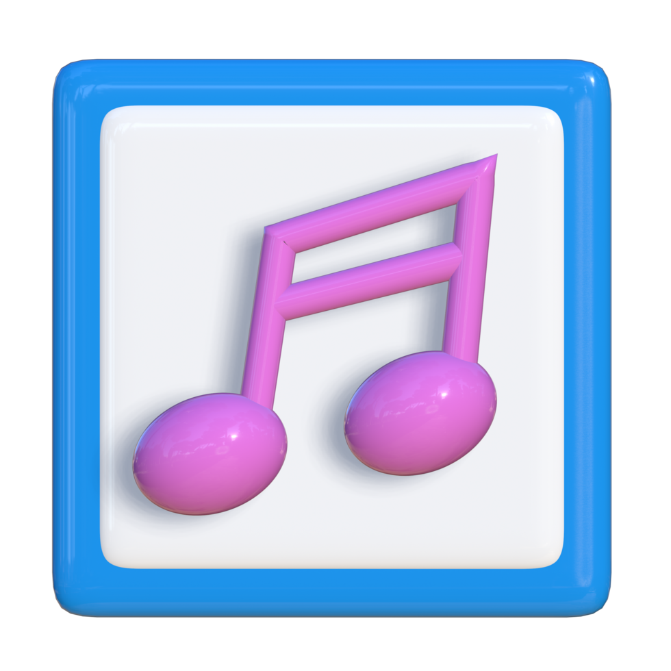 Simple 3d icon of music note. Suitable for presentation media, template design, brochure, promotion media and advertisement. png