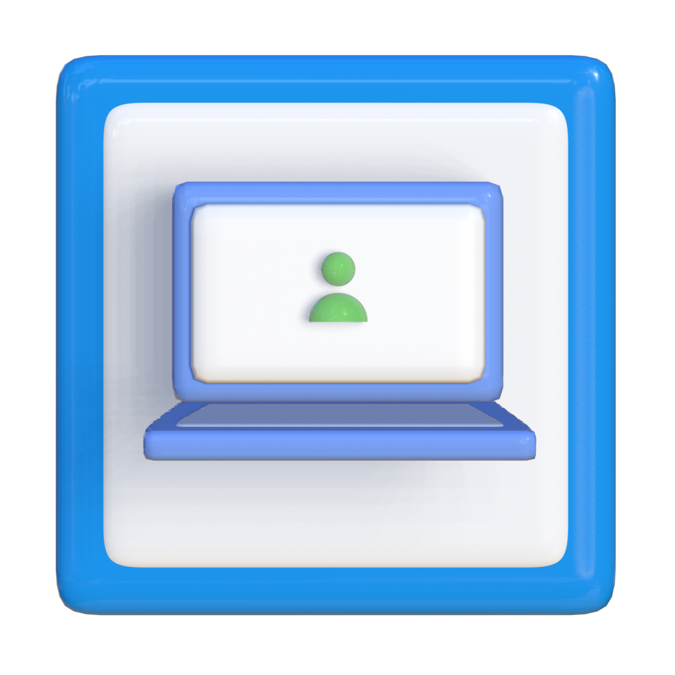 Simple 3d icon of laptop. Suitable for presentation media, template design, brochures, promotional media and advertisements png