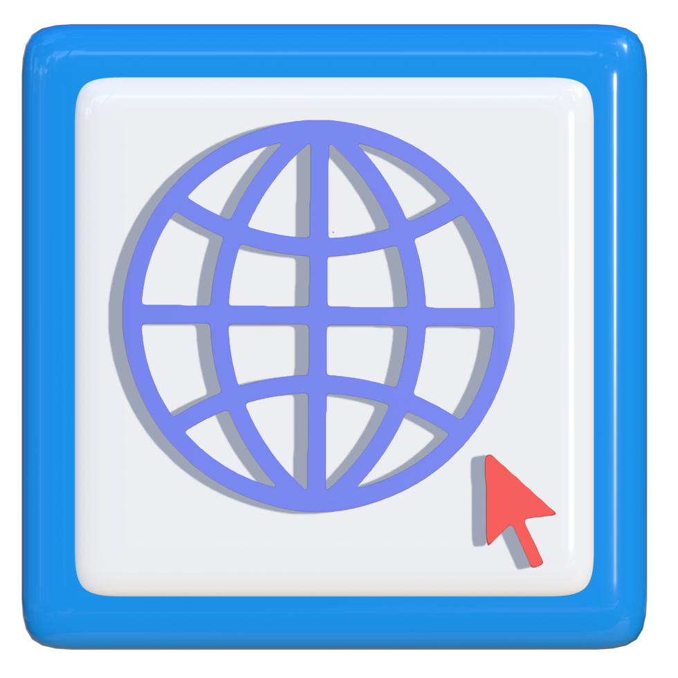Simple 3d icon of globe network. Suitable for presentation media, design template, flayer, brochure, promotion media and advertisement png