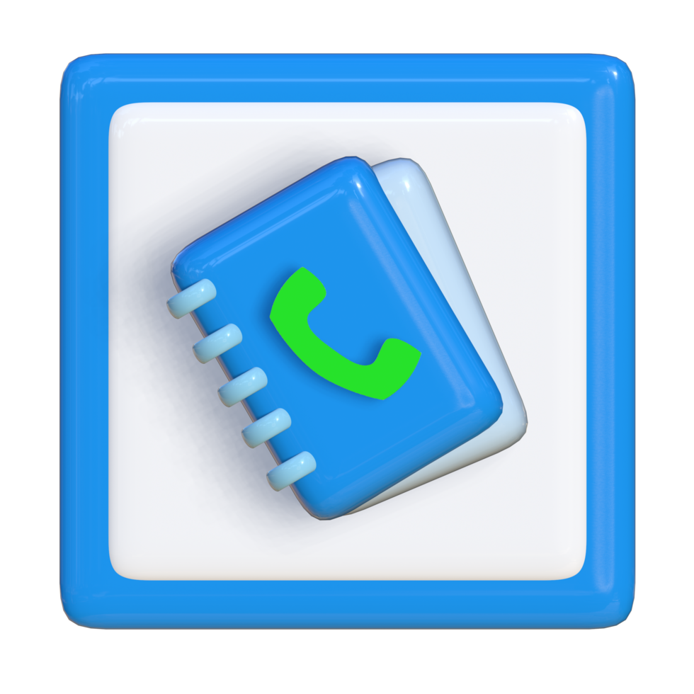 Simple 3d icon of phone book. Suitable for presentation media, template design, brochure, promotion media and advertisement png
