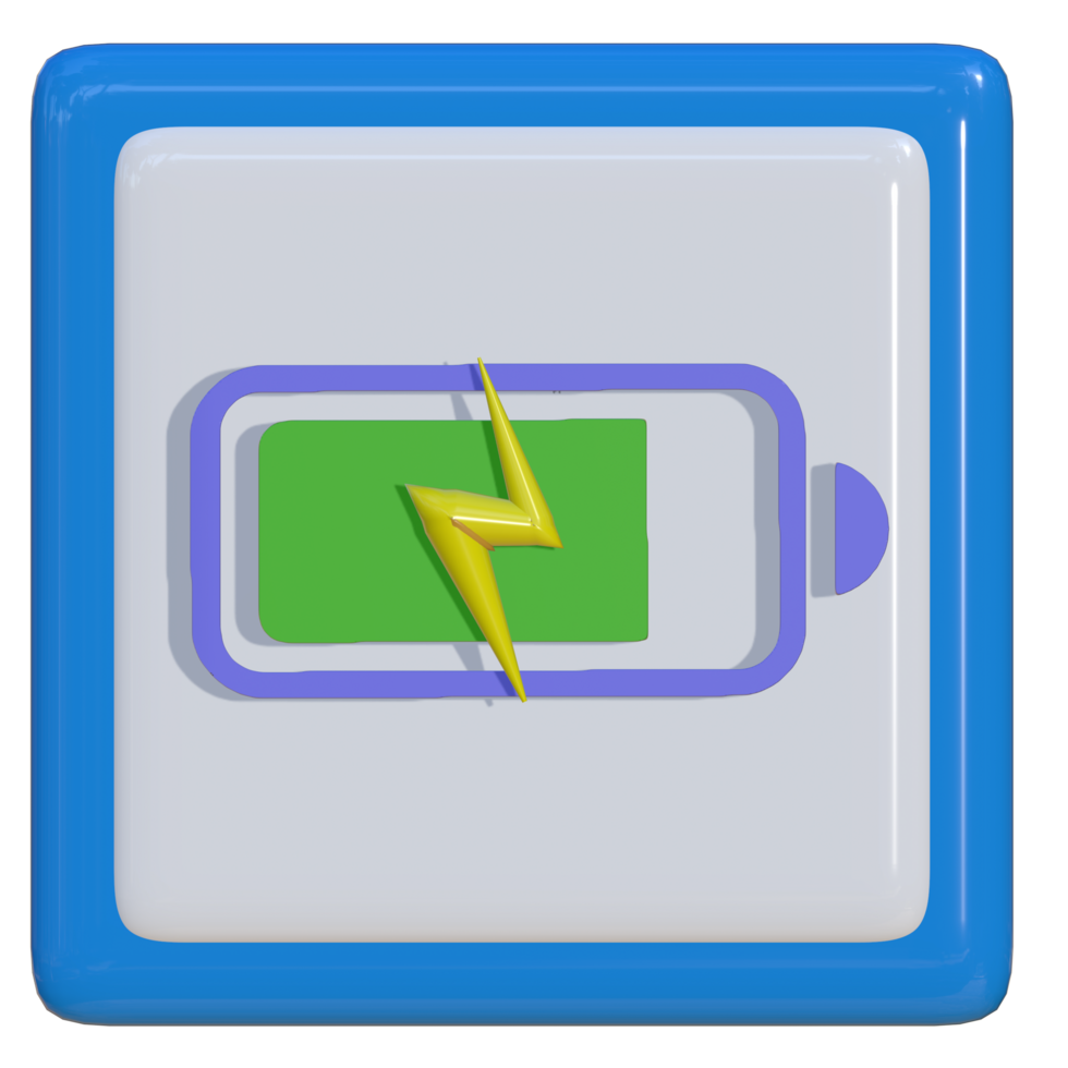 Simple 3d icon of battery charging. Suitable for presentation media, design templates, flayers, brochures, promotional media and advertisements. png