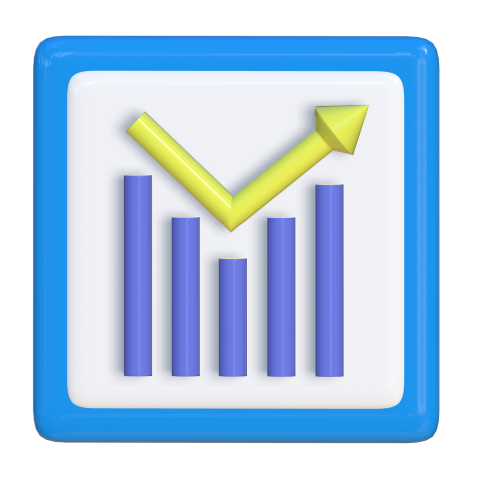 Simple 3d icon of diagram curve. Suitable for presentation media, template design, brochure, promotion media and advertisement png
