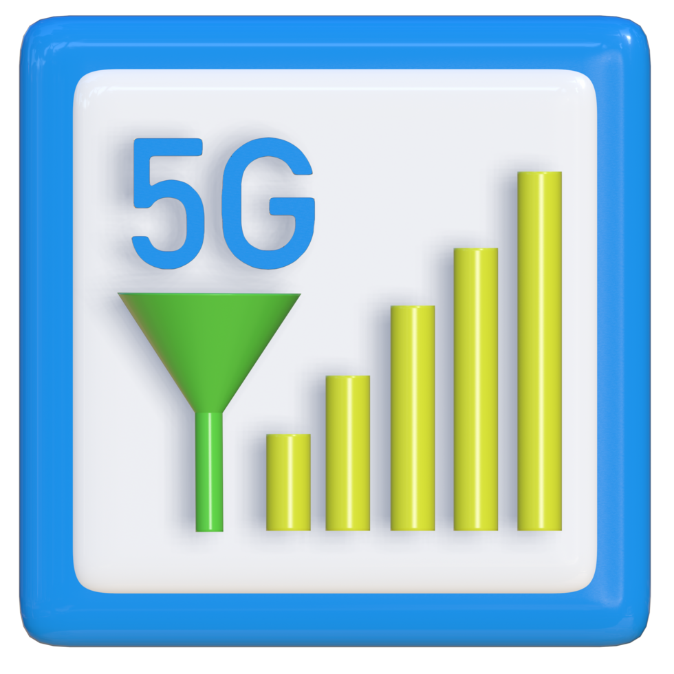 Simple 3d icon of 5G network. Suitable for presentation media, design templates, brochures, promotional media and advertisements. png