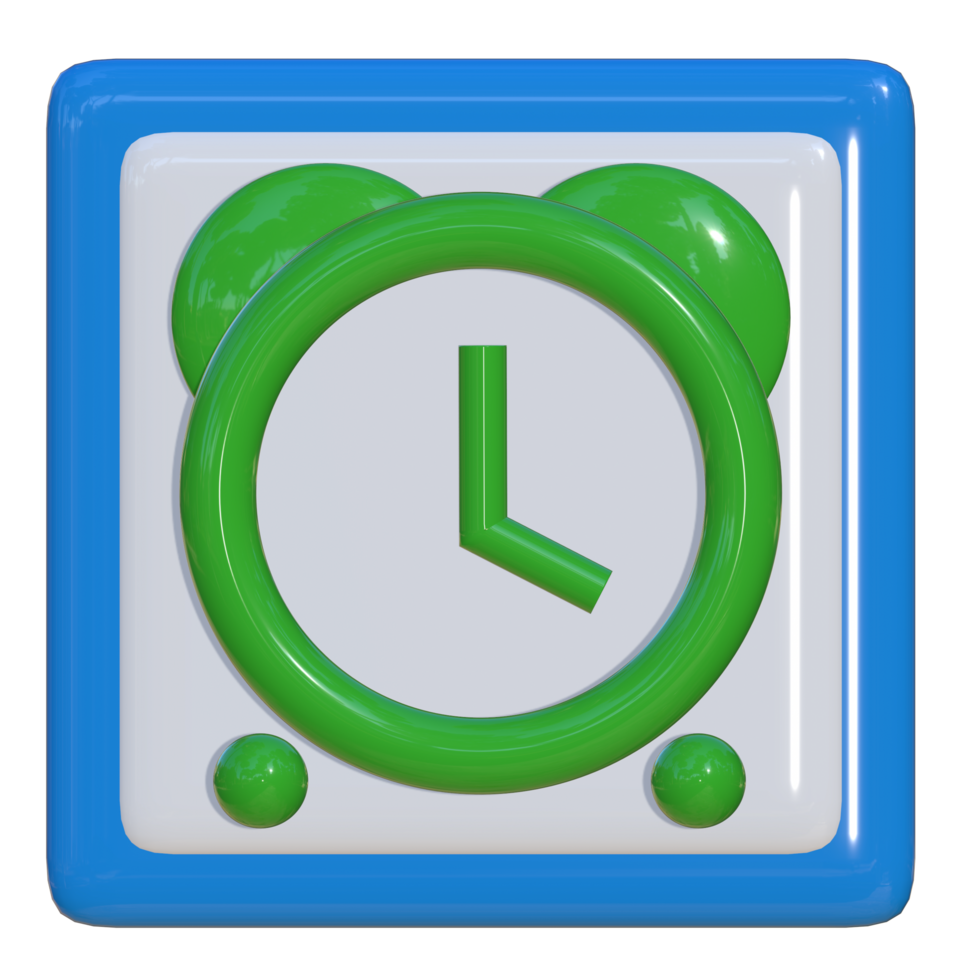 Simple 3d icon of an alarm clock. Suitable for presentation media, design templates, flayers, brochures, promotional media and advertisements. png