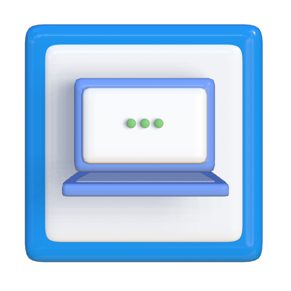 Simple 3d icon of laptop screen loading. Suitable for presentation media, template design, brochures, promotional media and advertisements png