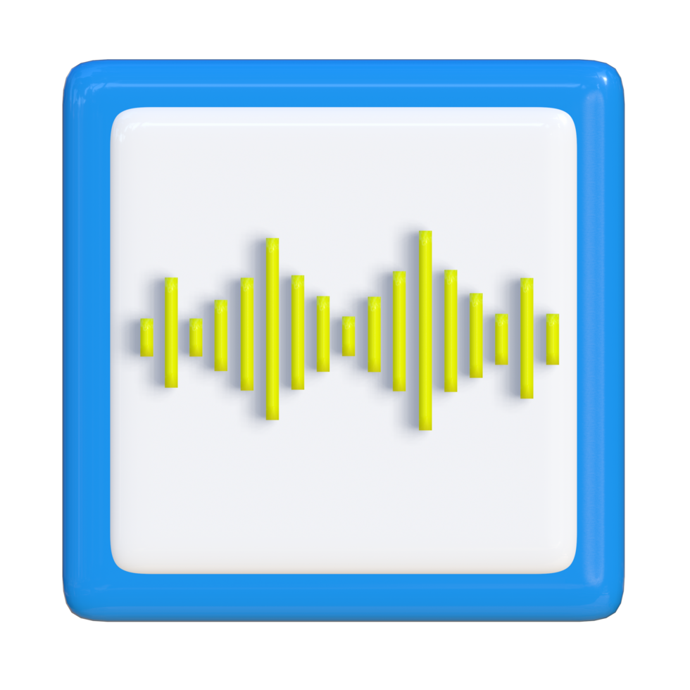 Simple 3d icon of music sound spectrum. Suitable for presentation media, template design, brochures, promotional media and advertisements. png
