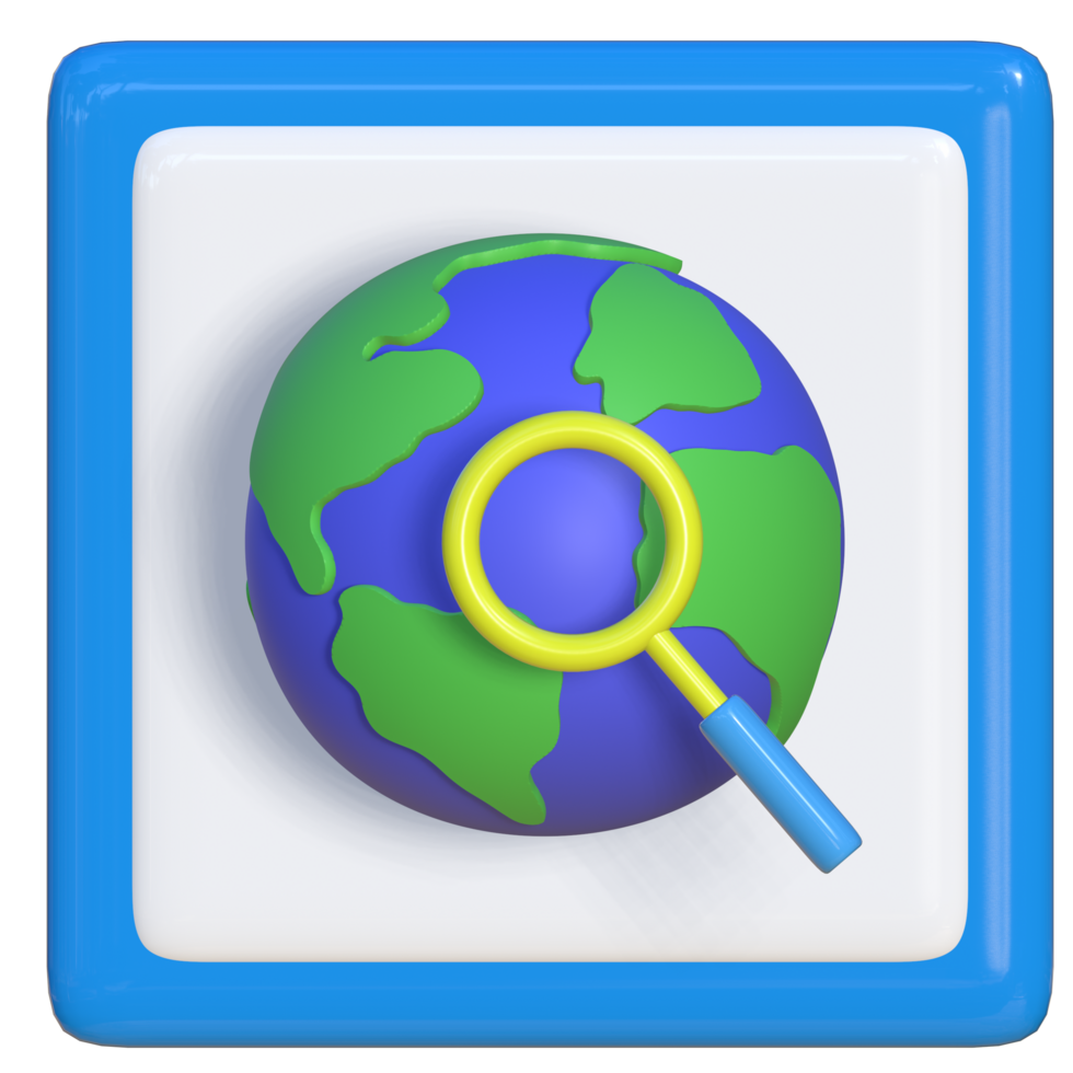 Simple 3d icon of browser searching. Suitable for presentation media, template design, brochures, promotional media and advertisements png