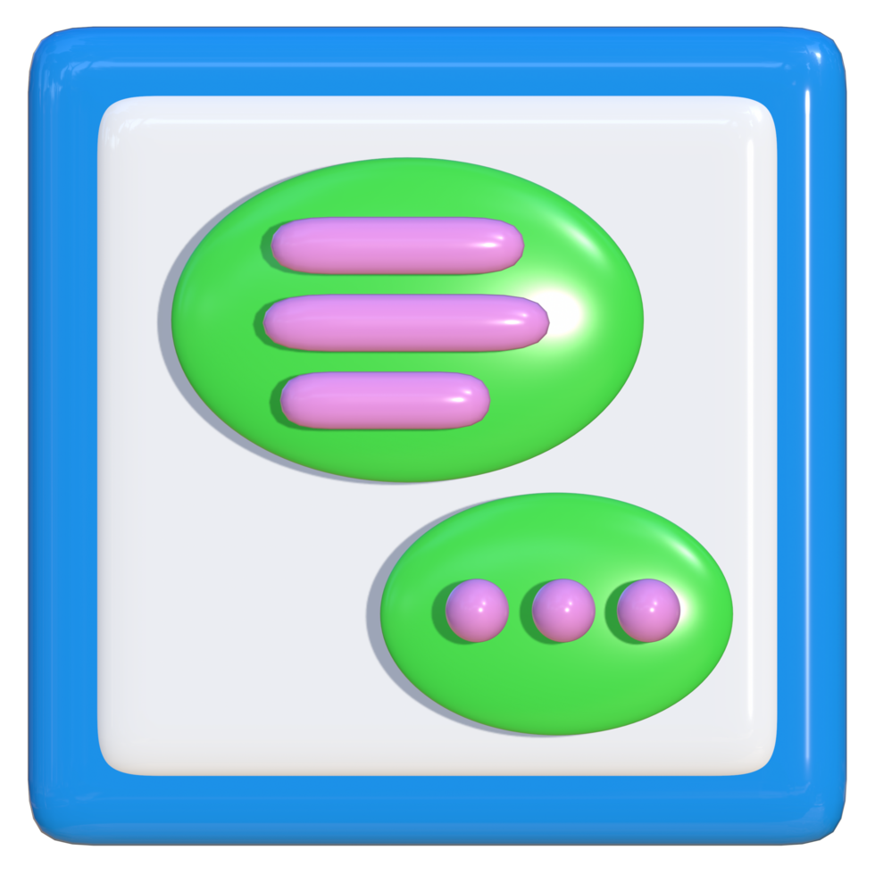 Simple 3d icon of message balloon. Suitable for presentation media, template design, brochure, promotional media and advertisement. png