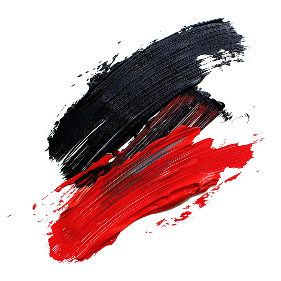 Abstract Red and Black Paint Strokes on White Background Geometric Pattern png