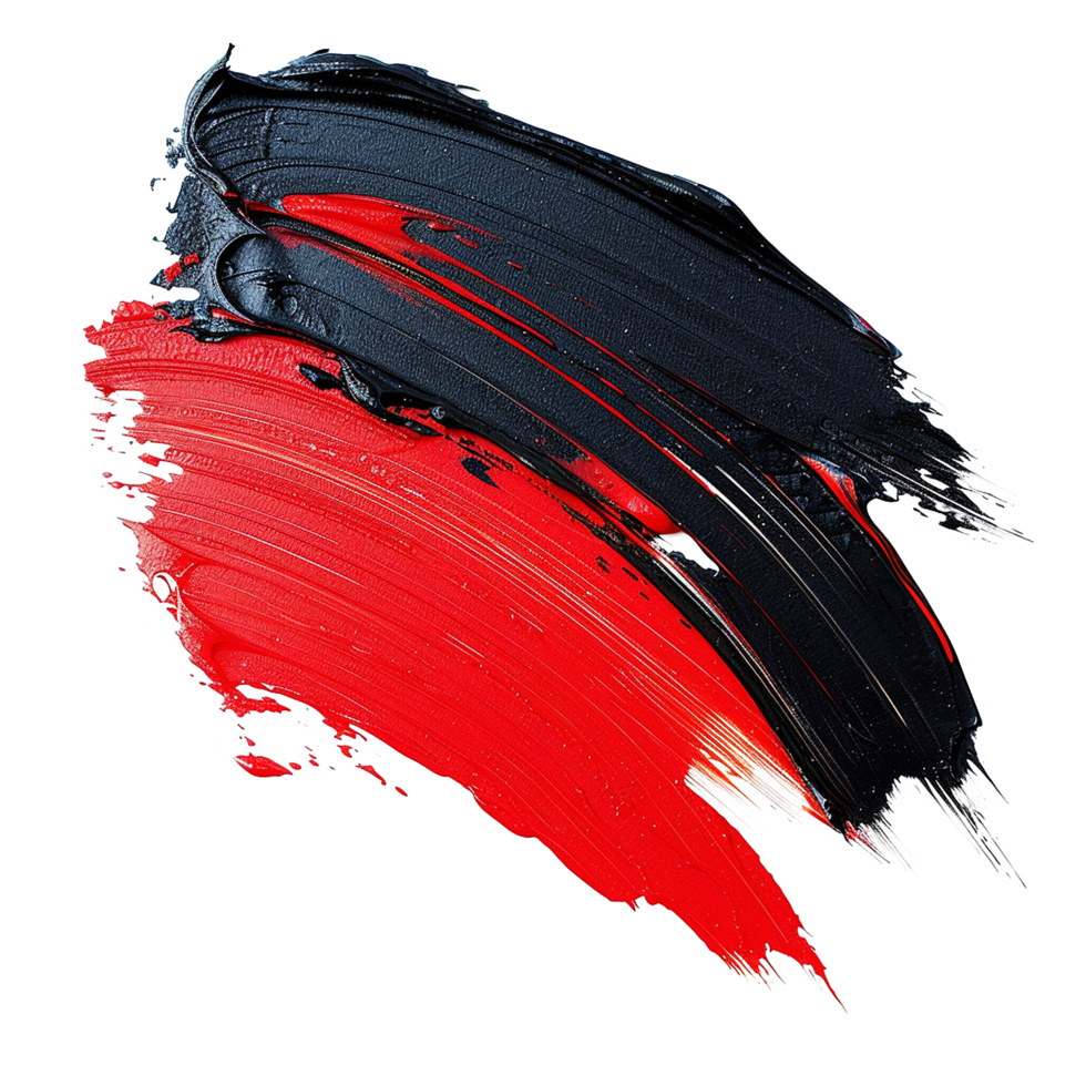 Red and Black Paint Strokes Artwork, Bold Color Swirls, Dynamic Brushstrokes, Expressive Texture, Modern Art, Visual Design Element png