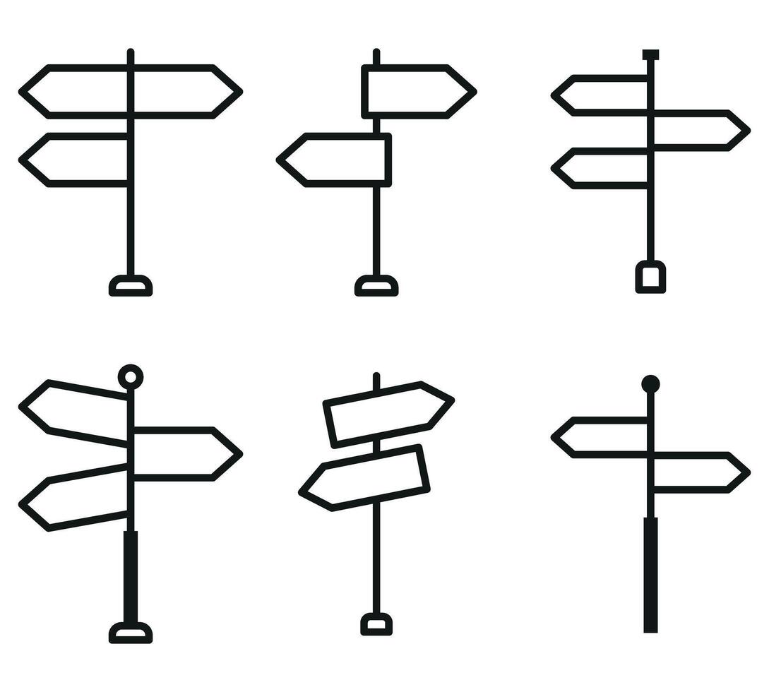 Crossroads icon. crossroads sign icon linear logo mark set collection in black and white for web vector