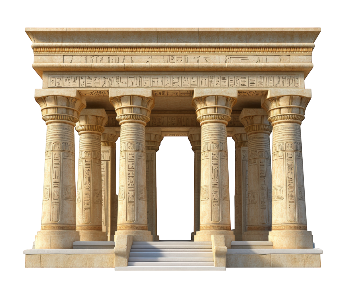 Ancient egypt temple with columns and pillars png
