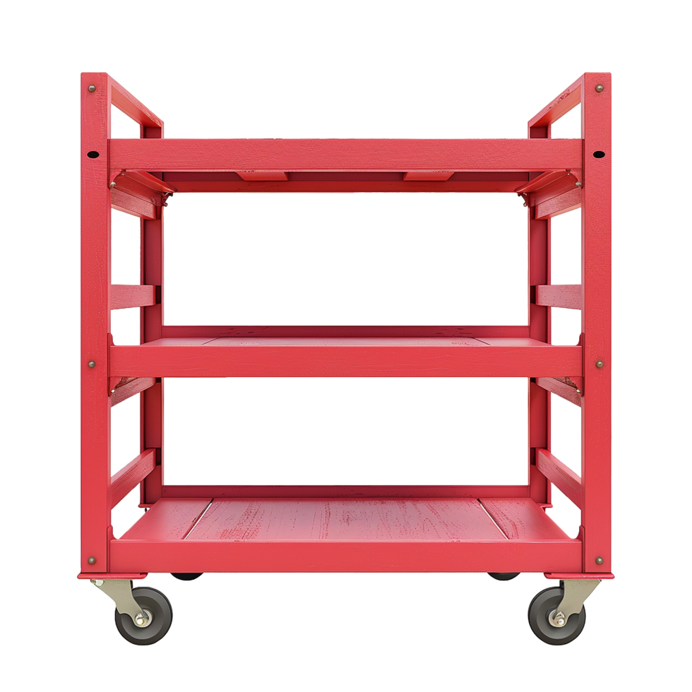 Red ThreeTier Rolling Cart Utility Shelf Storage Rack for Home Organization png
