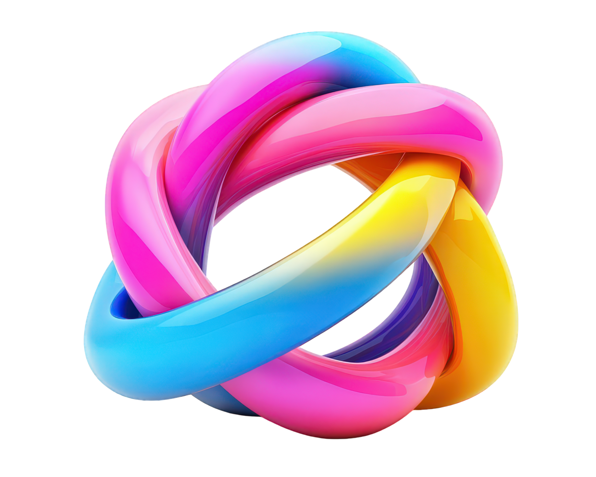 A colorful knot on a black background png